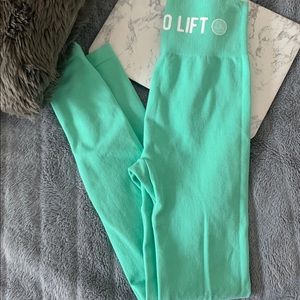 leggings girls who lift - mint